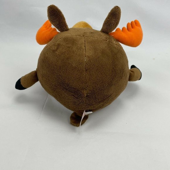 Orbiez Brown Moose 6" Plush Stuffed Animal Round Ball Big Nose - Picture 4 of 6